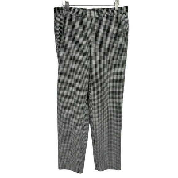 J. Jill Pants - J. Jill Black White Gingham plaid pull on ankle Pants Womens size 10 stretch